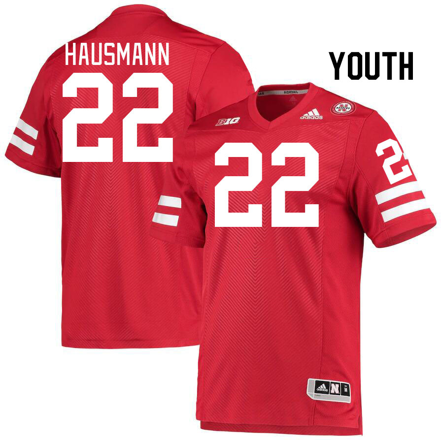 Youth #22 Ashton Hausmann Nebraska Cornhuskers College Football Jerseys Stitched Sale-Red